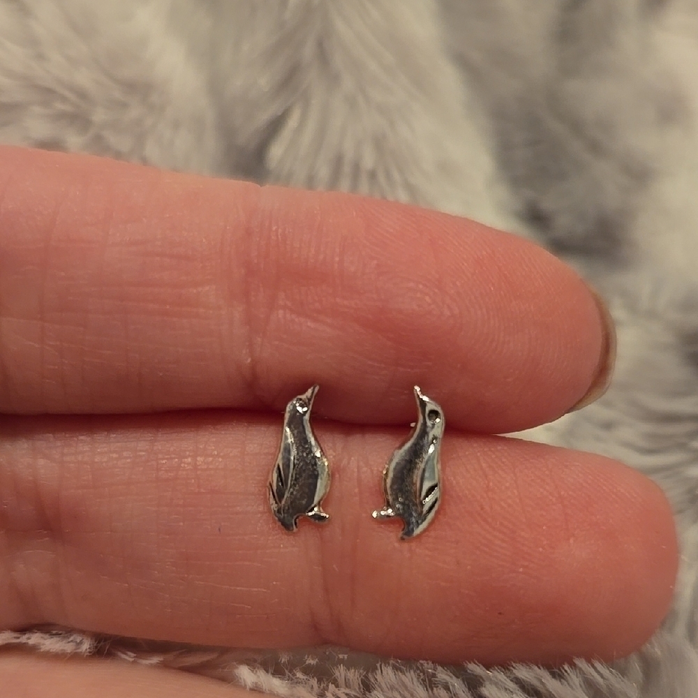 Sterling Silver Penguin Earrings Brand New In Box